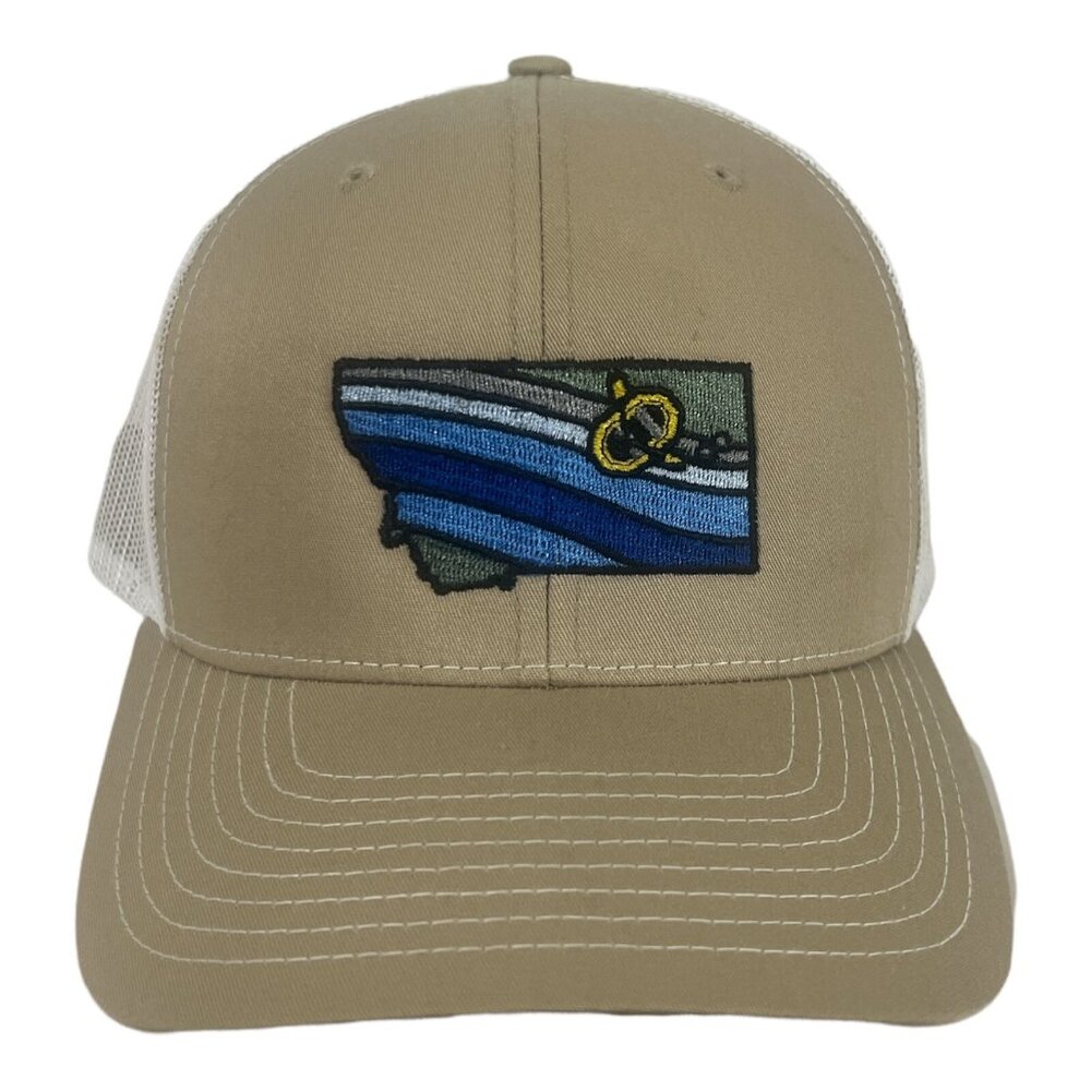 5518 Designs SnapBack Gray With Patch MONTANA Mountains Cap